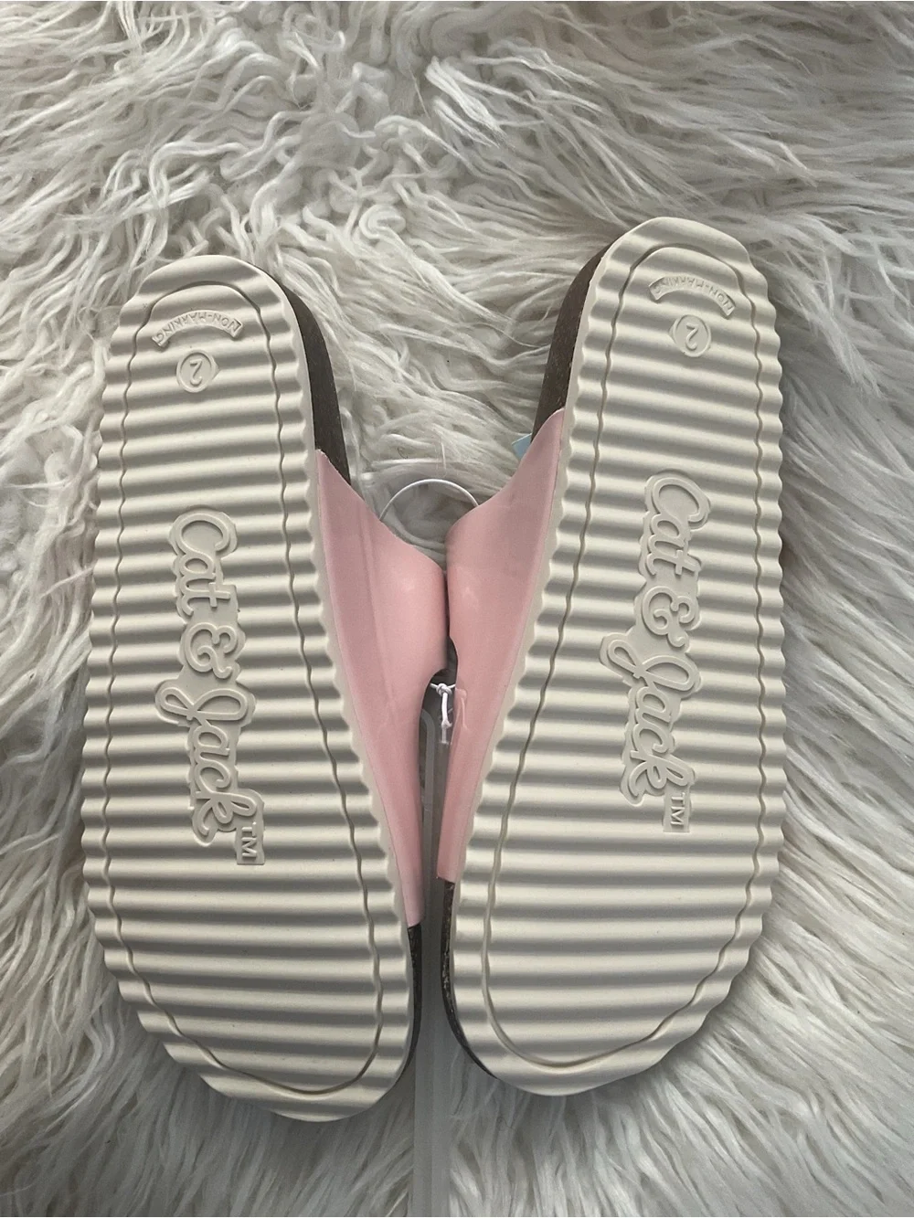 Cat & Jack Pastel Pink Pearl-Buckle Slide Sandals